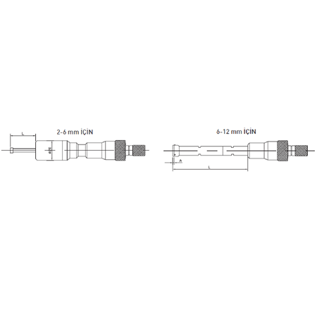 2-2,5 MM. İKİ VE ÜÇ NOKTA TEMASLI İÇ ÇAP MİKROMETRESİ ( 2-12 mm ) DİJİTAL MODEL ASİMETO
