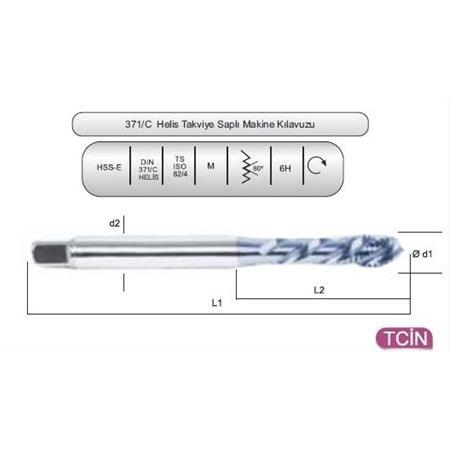 M14 INOX SERİSİ MAKİNE KILAVUZU HELİS KANALLI DIN 376/C