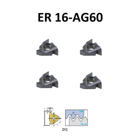 ER 16-AG60  TORNA ELMAS UÇLARI