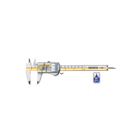 0-150 MM. 0.02 IP67 (SU GEÇİRMEZ) METAL KASA DİJİTAL KUMPAS ASİMETO